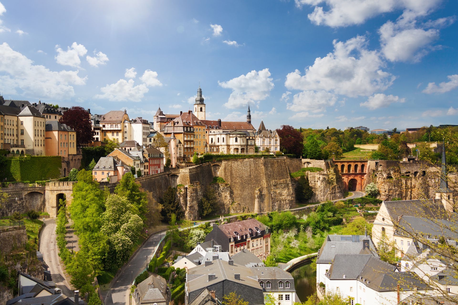 Top view of beautiful Luxemburg city